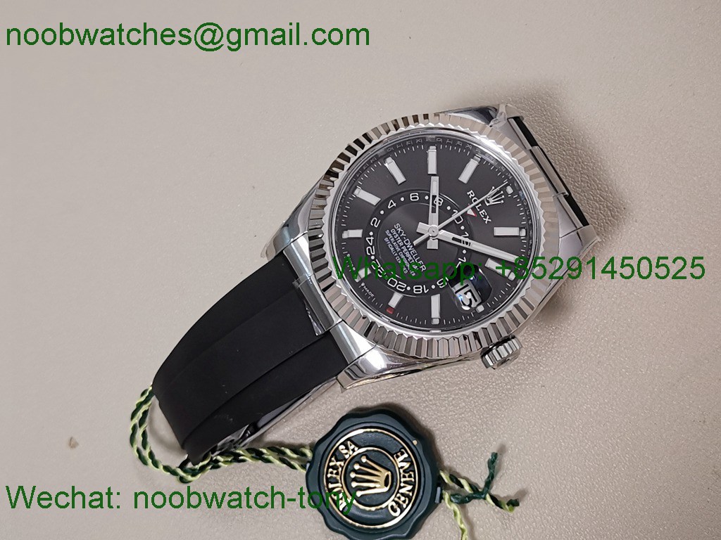 Replica Rolex Sky-Dweller 336239 Gain Weight Heavy ZF SuperCLone Black Oysterflex Rubber 2824