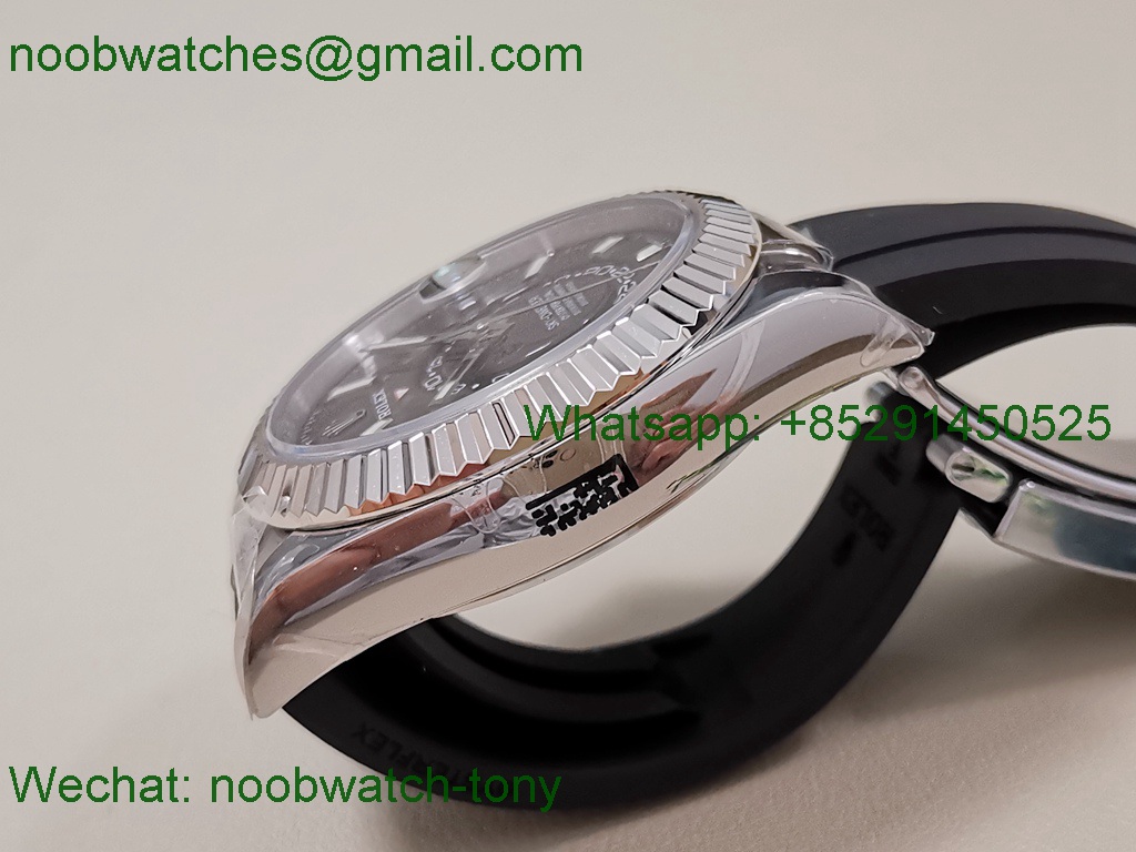 Replica Rolex Sky-Dweller 336239 Gain Weight Heavy ZF SuperCLone Black Oysterflex Rubber 2824