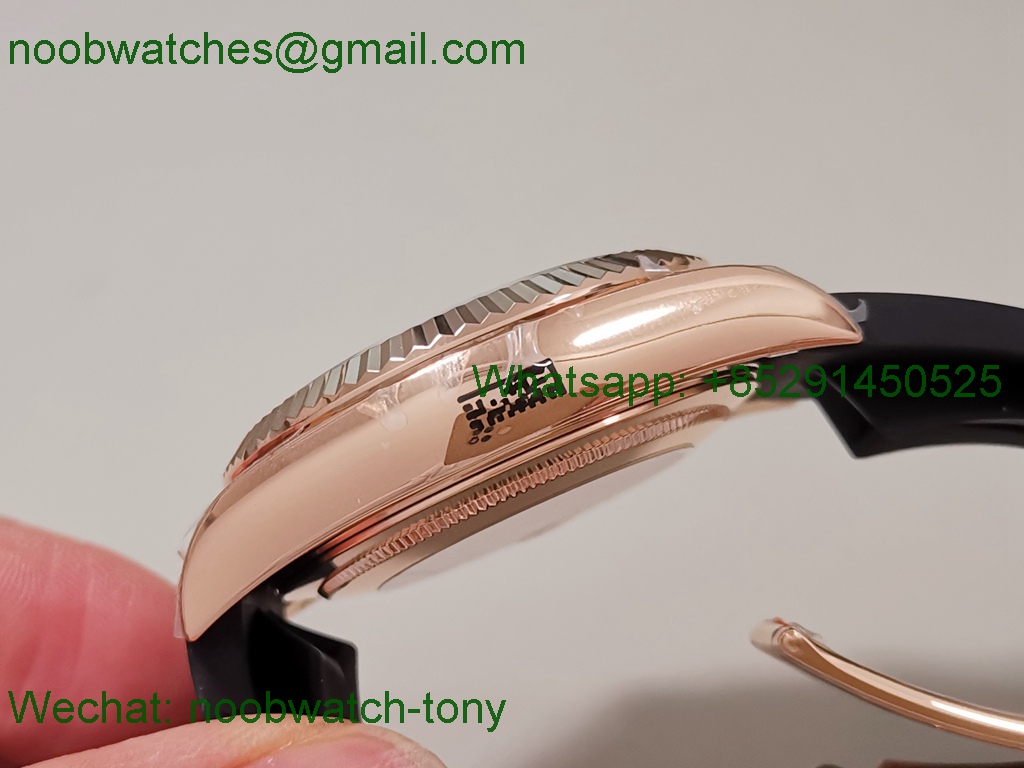 Replica Rolex Sky-Dweller 336235 Gain Weight Rose Gold ZF SuperCLone Gray Dial Rubber 2824