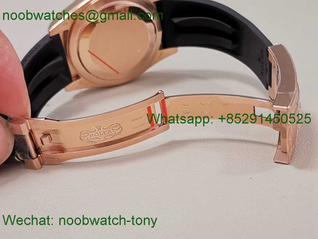 Replica Rolex Sky-Dweller 336235 Gain Weight Rose Gold ZF SuperCLone Brown Dial Rubber 2824