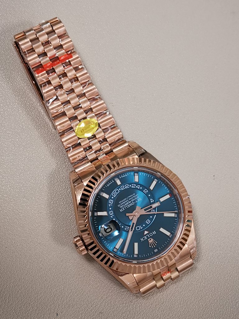 Replica Rolex Sky-Dweller 326935 Rose Gold Noob Best Blue Dial Jubilee 