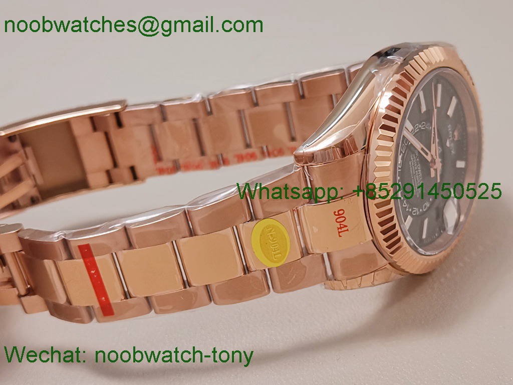 Replica Rolex Sky-Dweller 326935 Rose Gold Noob Best Gray Dial Oyster
