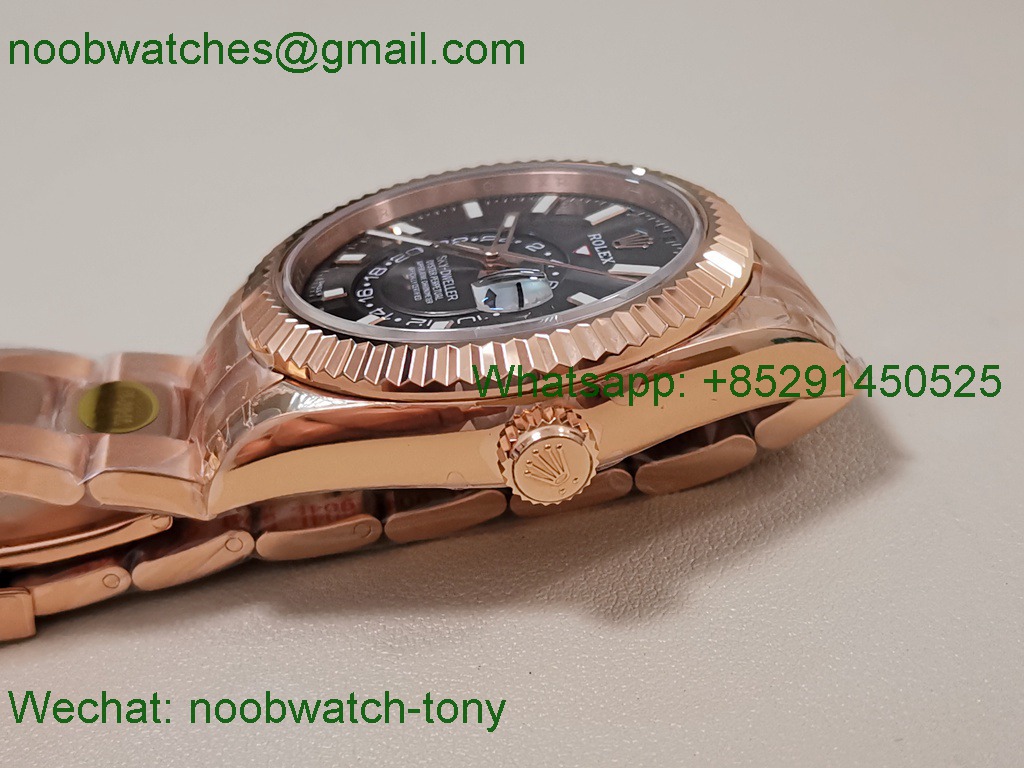 Replica Rolex Sky-Dweller 326935 Rose Gold Noob Best Gray Dial Oyster