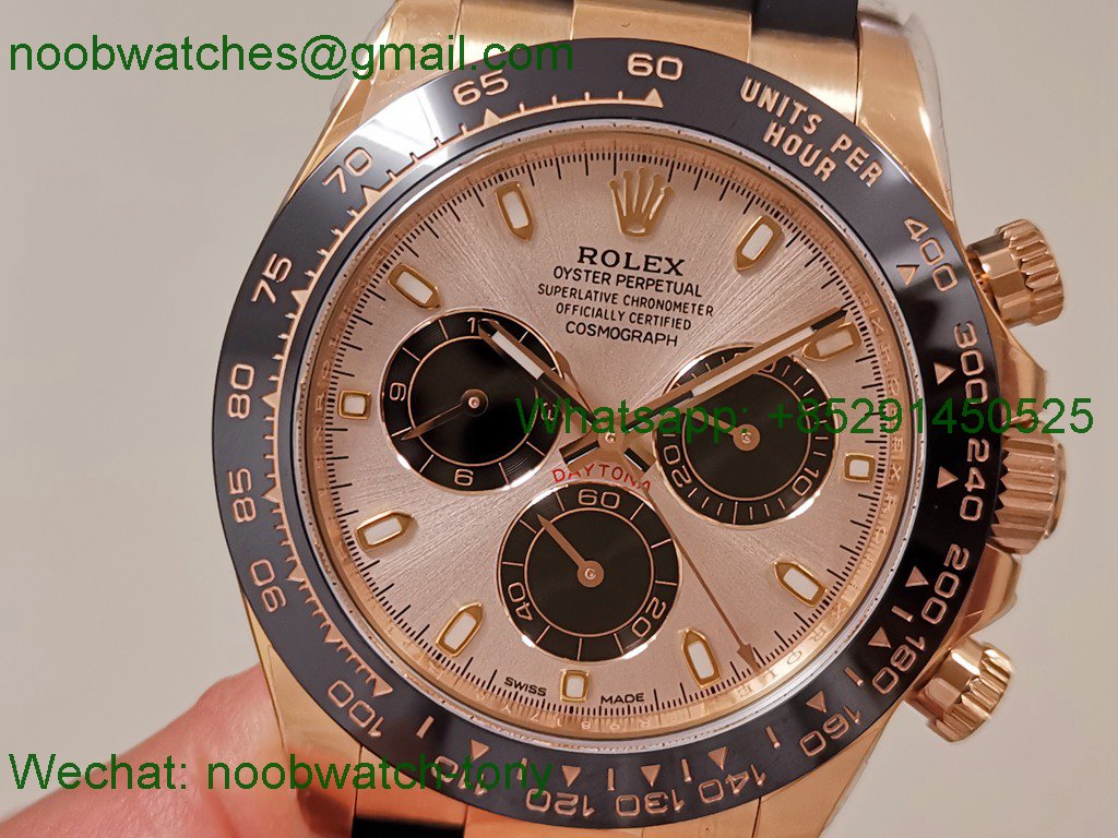 Replica Rolex Daytona 126515 Rose Gold Clean 1:1 Best SuperCLone Black Oysterflex SH4131