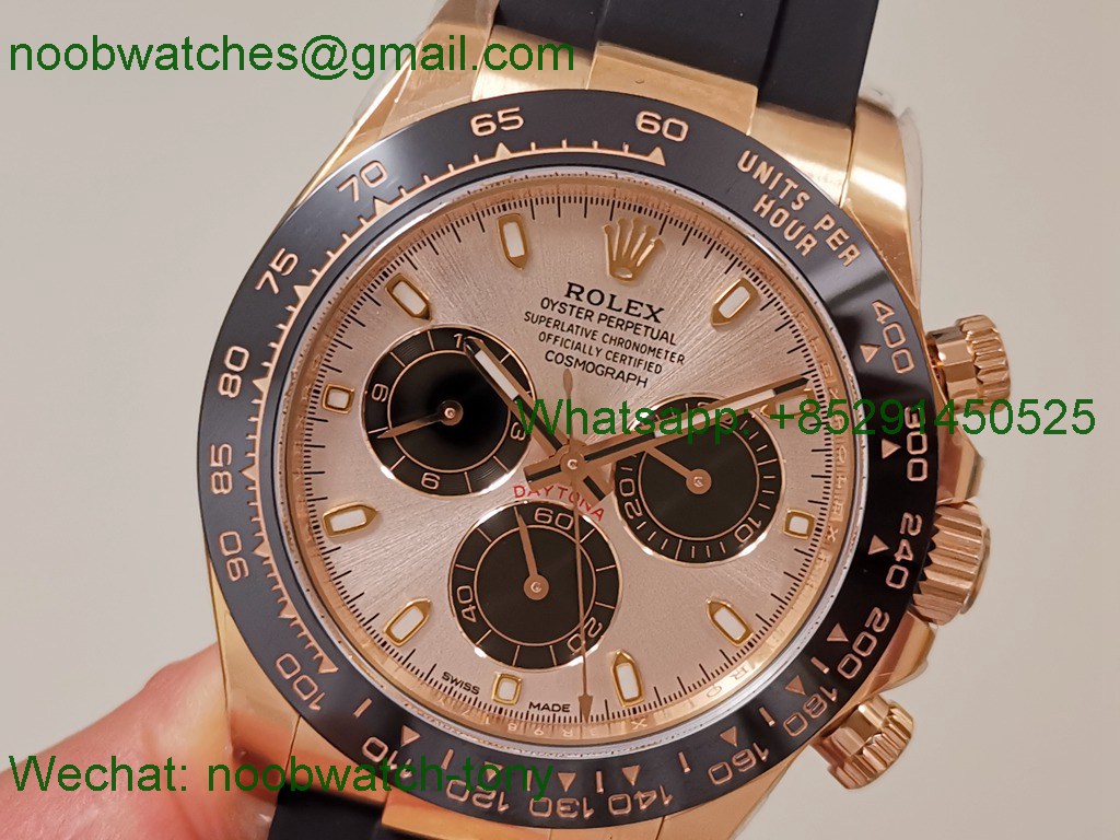 Replica Rolex Daytona 126515 Rose Gold Clean 1:1 Best SuperCLone Black Oysterflex SH4131