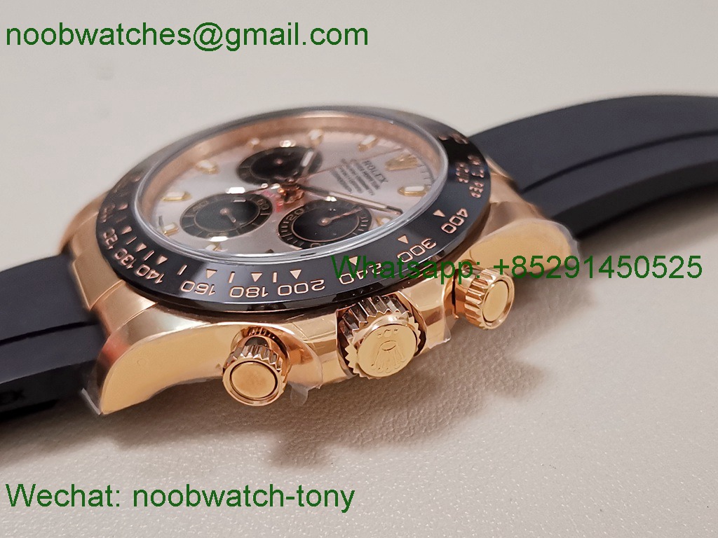Replica Rolex Daytona 126515 Rose Gold Clean 1:1 Best SuperCLone Black Oysterflex SH4131