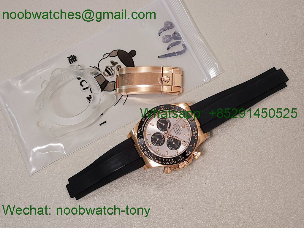 Replica Rolex Daytona 126515 Rose Gold Clean 1:1 Best SuperCLone Black Oysterflex SH4131