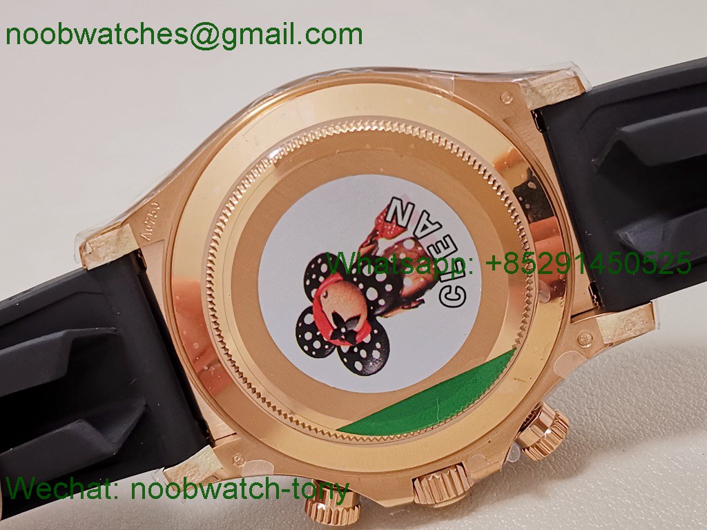Replica Rolex Daytona 126515 Rose Gold Clean 1:1 Best SuperCLone Black Oysterflex SH4131