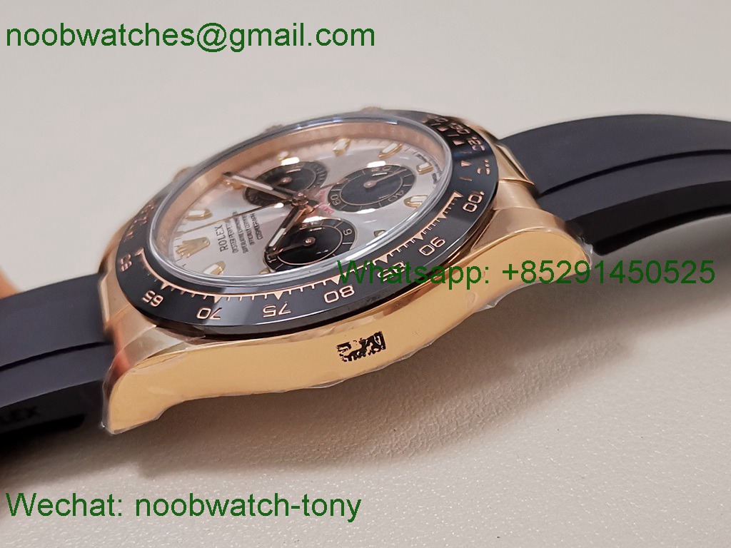Replica Rolex Daytona 126515 Rose Gold Clean 1:1 Best SuperCLone Black Oysterflex SH4131