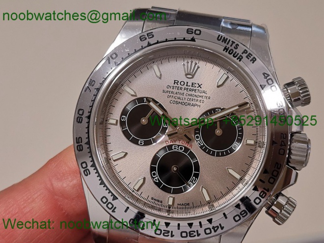 Replica Rolex Daytona 126509 Clean 1:1 Best SuperClone 904L Silver Black Dial SH4131