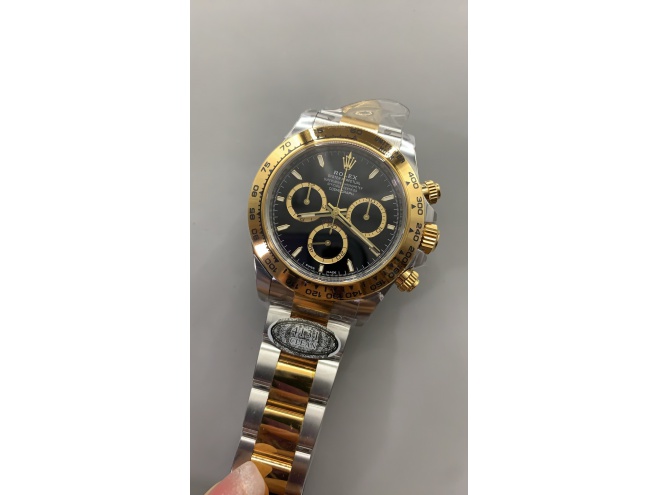 Replica Rolex Daytona 126503 2tone Yellow Gold Clean 1:1 Best SuperCLone Black Dial SH4131