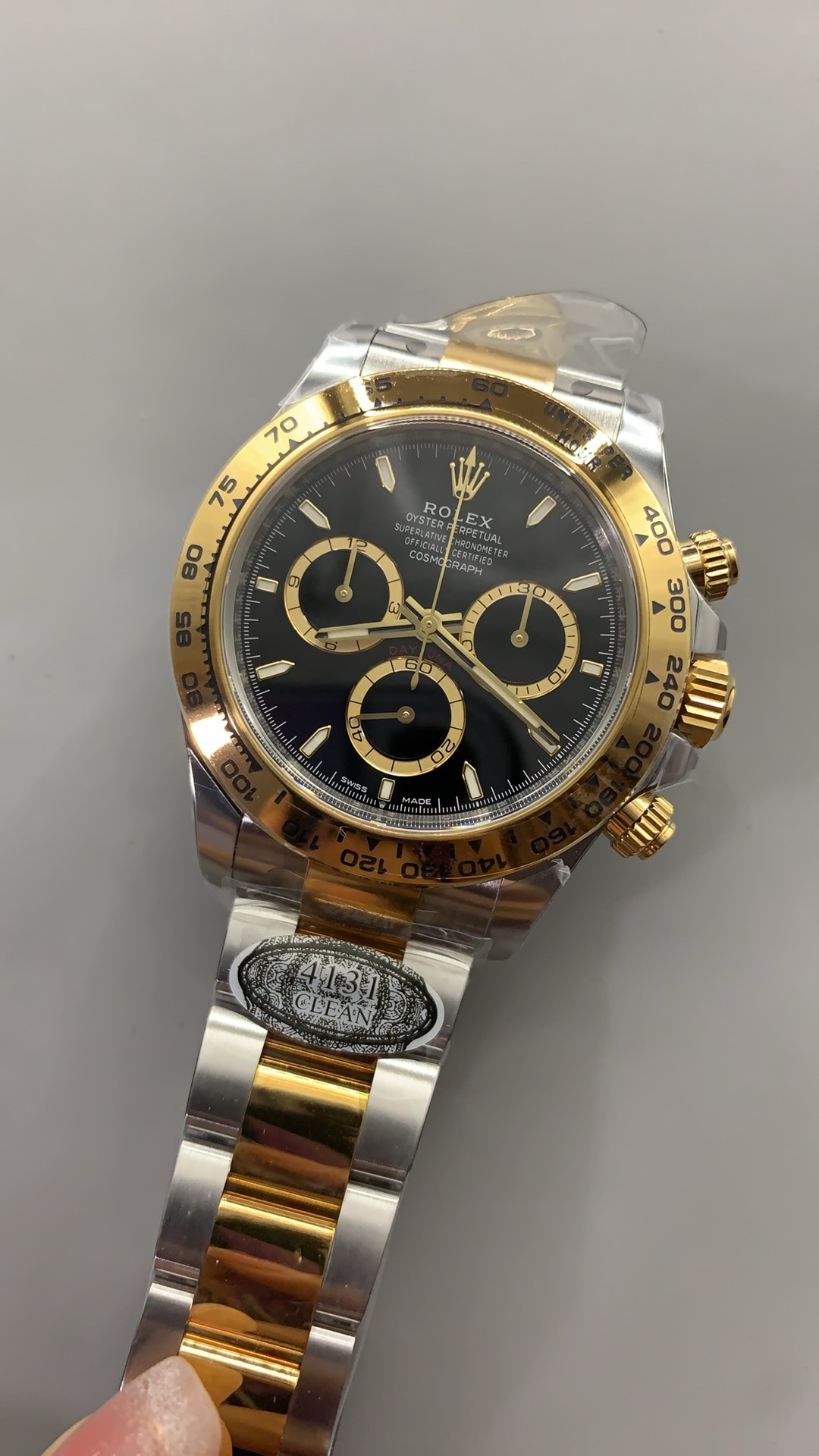 Replica Rolex Daytona 126503 2tone Yellow Gold Clean 1:1 Best SuperCLone Black Dial SH4131