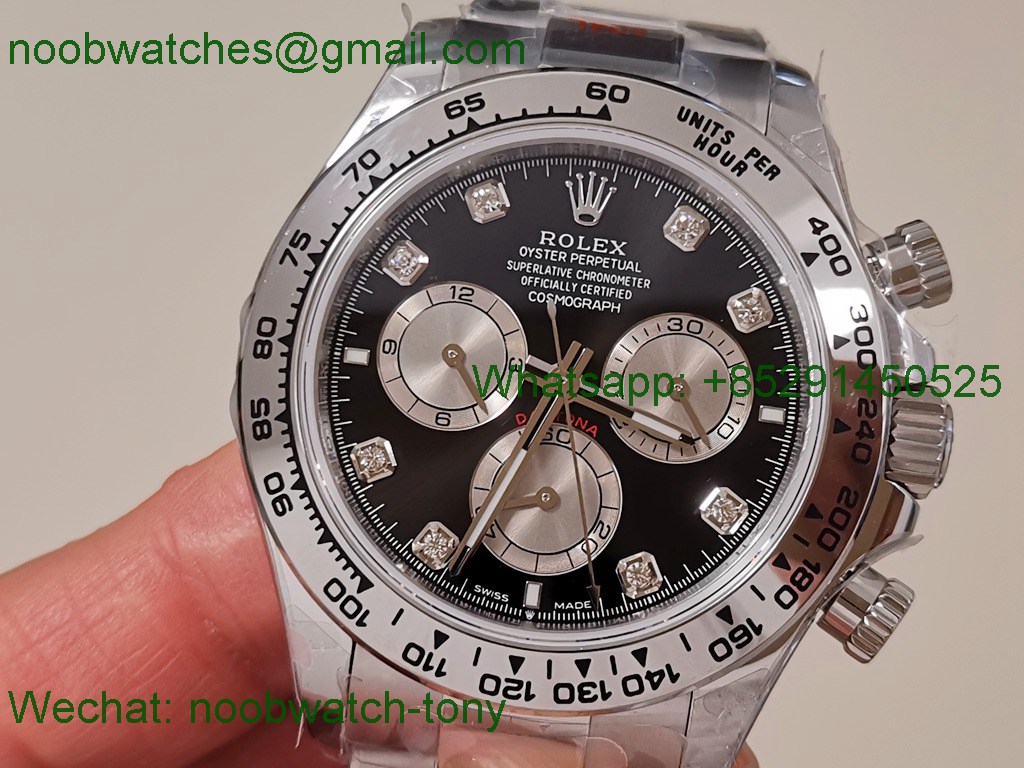 Replica Rolex Daytona 126505 Gain Weight QF 1:1 Best SuperCLone Black Dial Diamond SH4131 V6