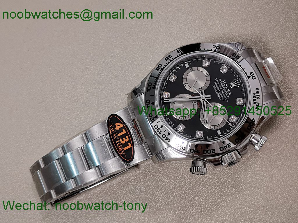 Replica Rolex Daytona 126505 Gain Weight QF 1:1 Best SuperCLone Black Dial Diamond SH4131 V6