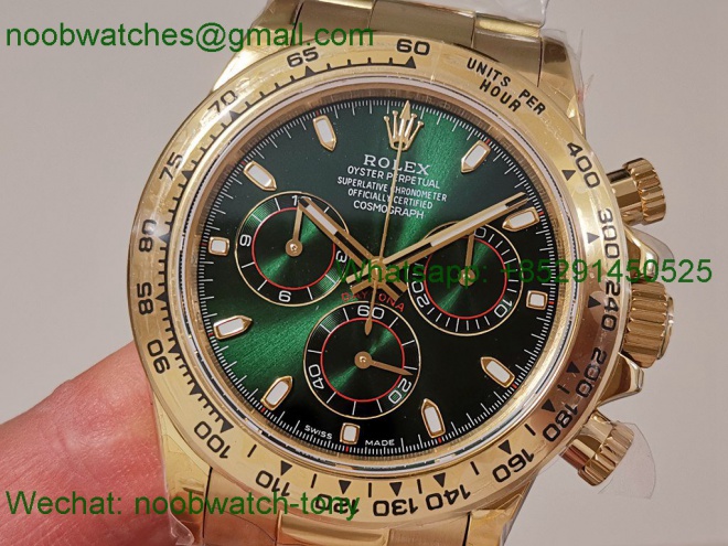Replica Rolex Daytona 126508 Gain Weight Yellow Gold QF 1:1 Best SuperClone Green Dial SH4131 V6