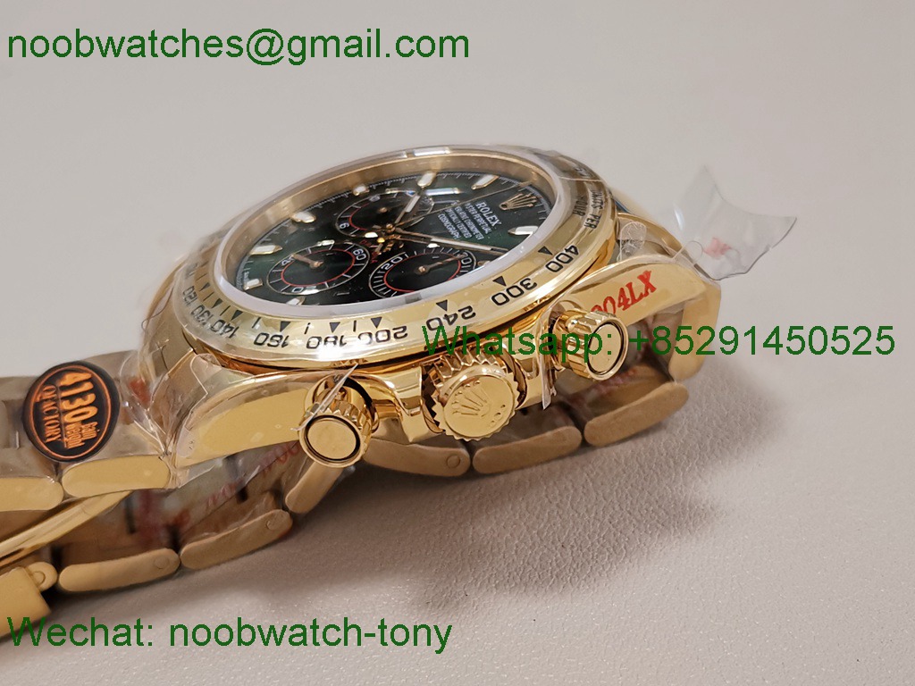 Replica Rolex Daytona 126508 Gain Weight Yellow Gold QF 1:1 Best SuperClone Green Dial SH4131 V6