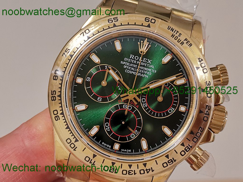 Replica Rolex Daytona 126508 Gain Weight Yellow Gold QF 1:1 Best SuperClone Green Dial SH4131 V6