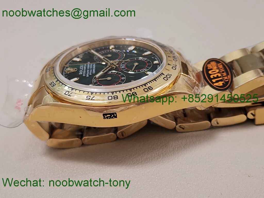 Replica Rolex Daytona 126508 Gain Weight Yellow Gold QF 1:1 Best SuperClone Green Dial SH4131 V6