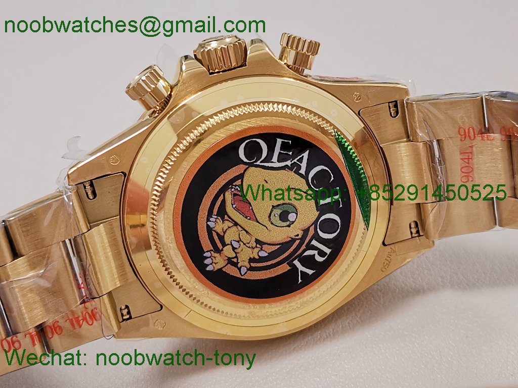 Replica Rolex Daytona 126508 Gain Weight Yellow Gold QF 1:1 Best SuperClone Green Dial SH4131 V6