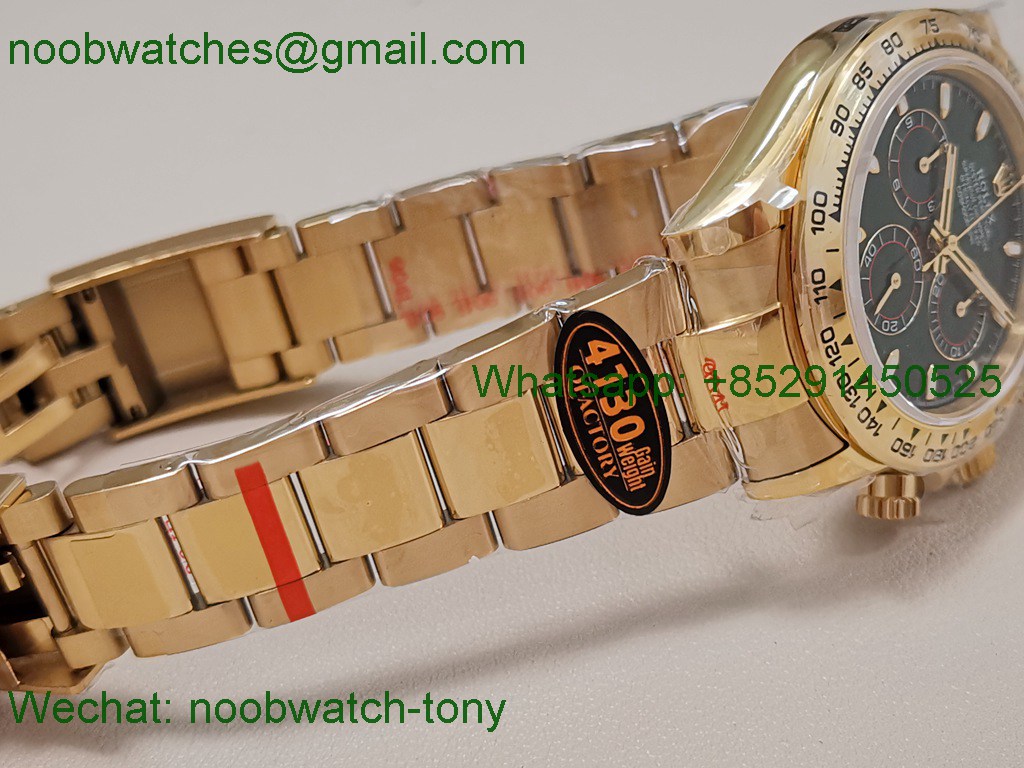 Replica Rolex Daytona 126508 Gain Weight Yellow Gold QF 1:1 Best SuperClone Green Dial SH4131 V6