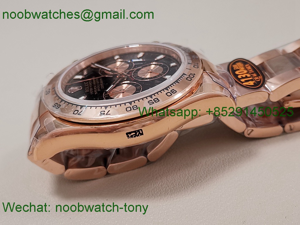Replica Rolex Daytona 126505 Gain Weight Rose Gold QF 1:1 Best SuperClone Black Dial SH4131 V6