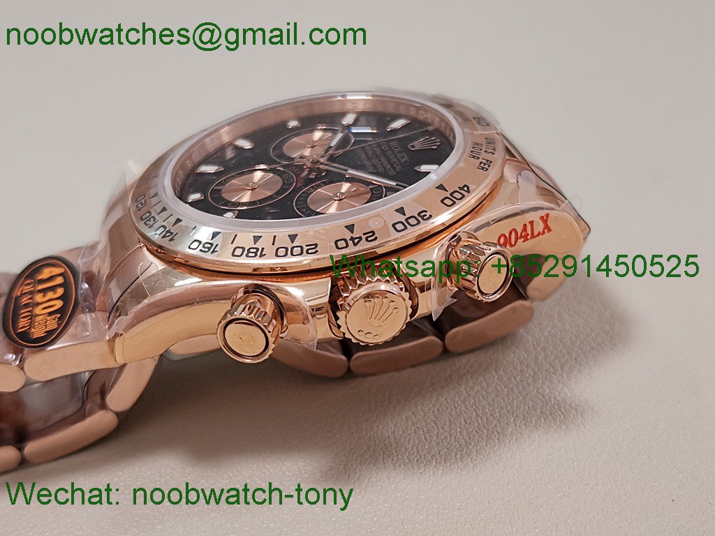 Replica Rolex Daytona 126505 Gain Weight Rose Gold QF 1:1 Best SuperClone Black Dial SH4131 V6