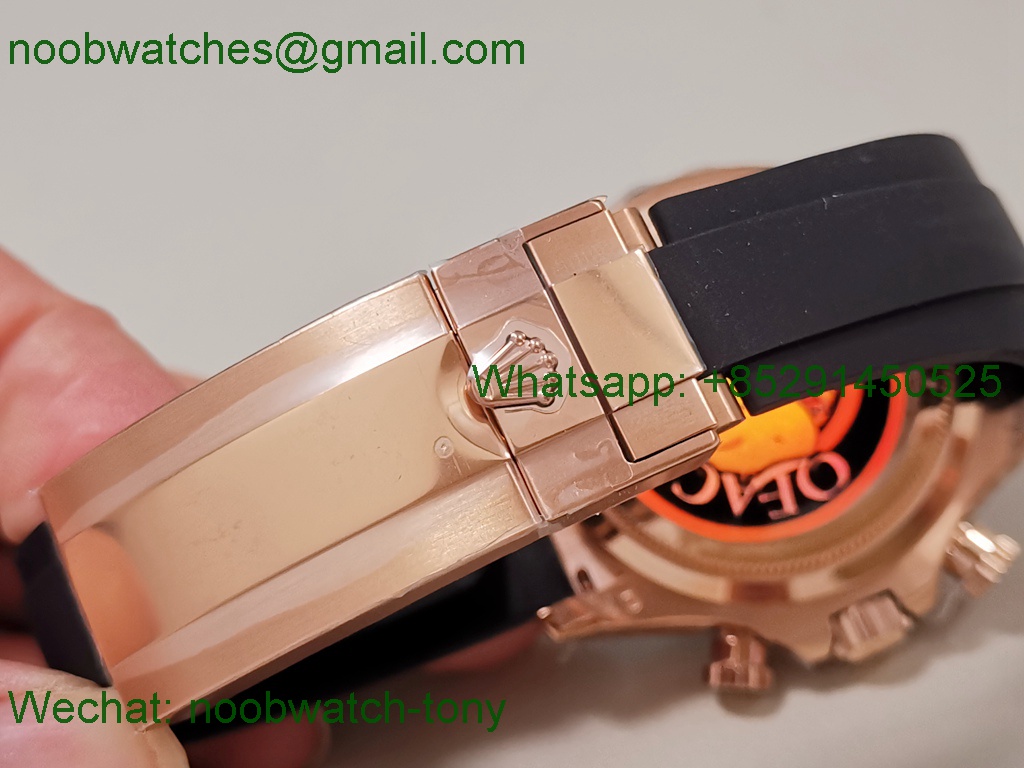 Replica Rolex Daytona 126515 Rose Gold QF Gain Weight 1:1 Best SuperClone Black Dial Diamonds Oysterflex SH4131 V11