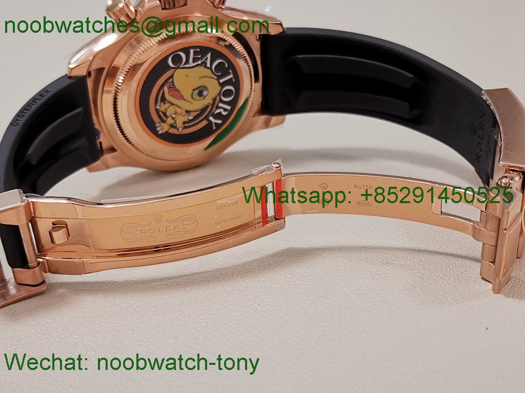 Replica Rolex Daytona 126515 Rose Gold QF Gain Weight 1:1 Best SuperClone Black Dial Diamonds Oysterflex SH4131 V11