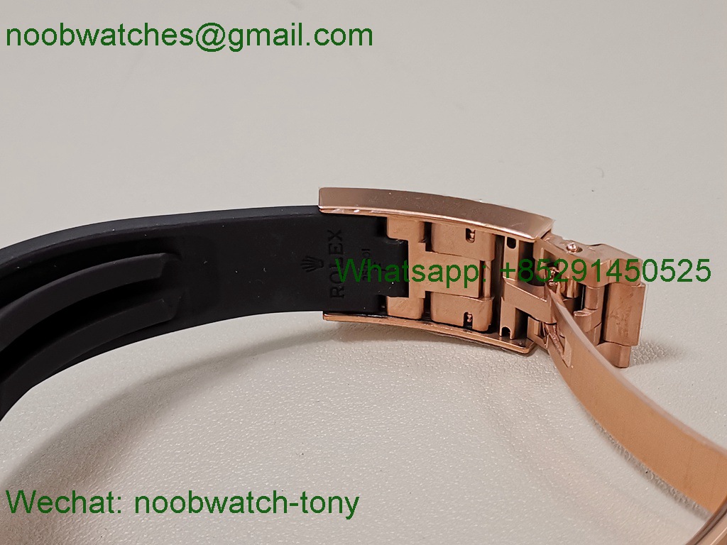 Replica Rolex Daytona 126515 Rose Gold QF Gain Weight 1:1 Best SuperClone Black Dial Diamonds Oysterflex SH4131 V11