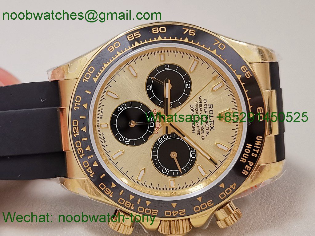 Replica Rolex Daytona 126518 Yellow Gold QF Gain Weight 1:1 Best SuperClone YG Dial Oysterflex SH4131 V11