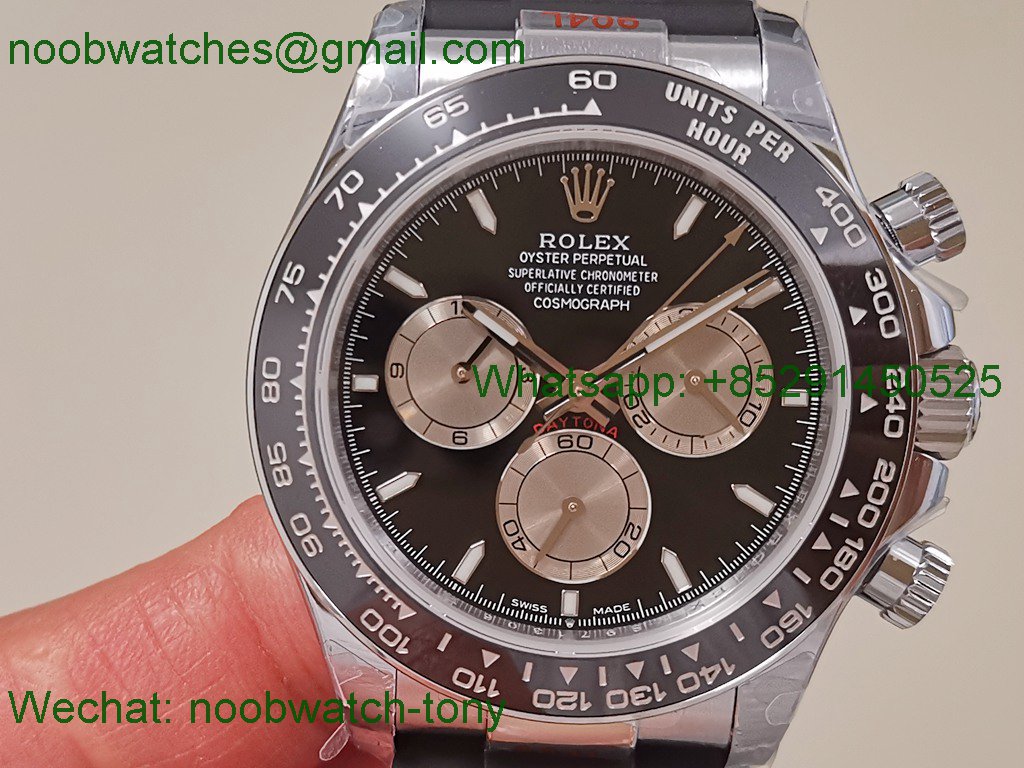 Replica Rolex Daytona 126519 QF Gain Weight 1:1 Best SuperClone Black Dial Oysterflex SH4131 V11