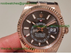 Replica Rolex Sky-Dweller 336235 Gain Weight Rose Gold ZF SuperCLone Gray Dial Rubber 2824
