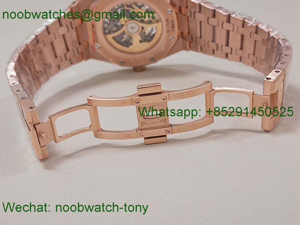 Replica Audemars Piguet AP Royal Oak 15407 Rose Gold Openworked THBF 1:1 Best SuperClone SA3132 V2