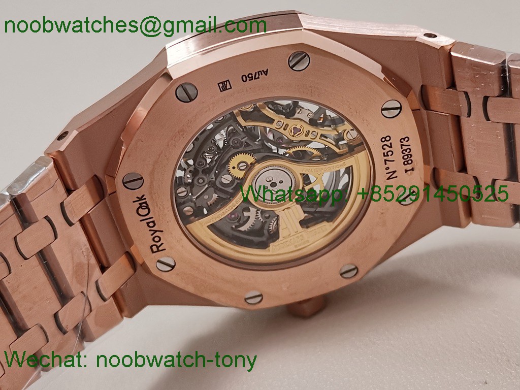 Replica Audemars Piguet AP Royal Oak 15407 Rose Gold Openworked THBF 1:1 Best SuperClone SA3132 V2