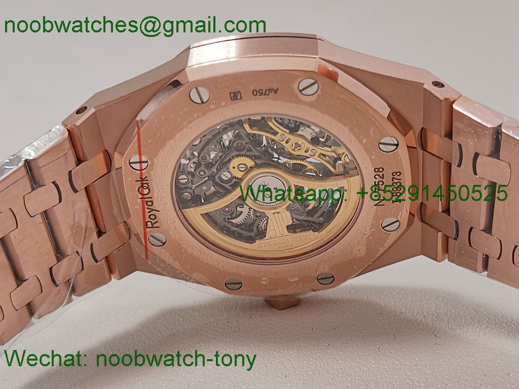 Replica Audemars Piguet AP Royal Oak 15407 Rose Gold Openworked THBF 1:1 Best SuperClone SA3132 V2