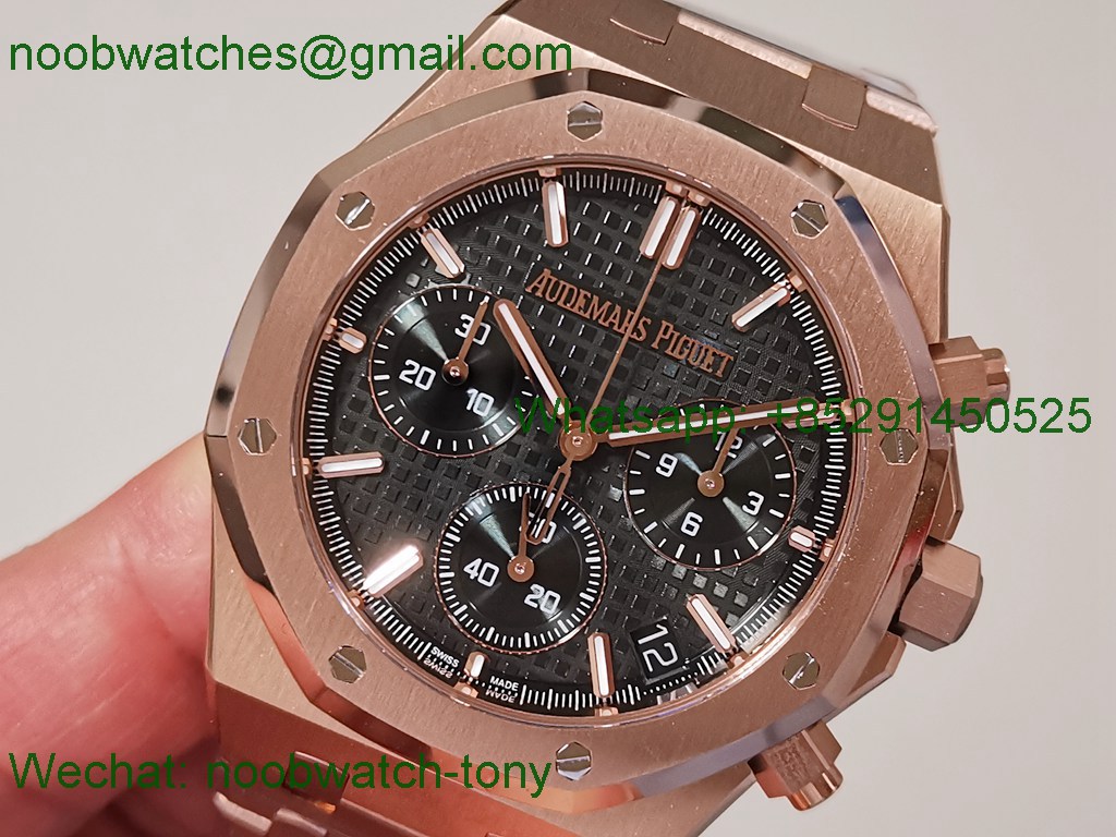 Replica Audemars Piguet AP Royal Oak Chrono 26240 Rose Gold APSF 1:1 Best SuperCLone Green Dial SA4401