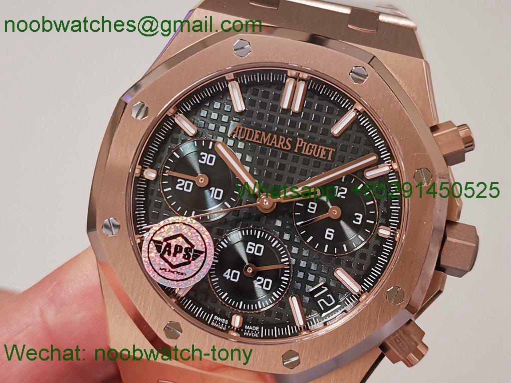 Replica Audemars Piguet AP Royal Oak Chrono 26240 Rose Gold APSF 1:1 Best SuperCLone Green Dial SA4401