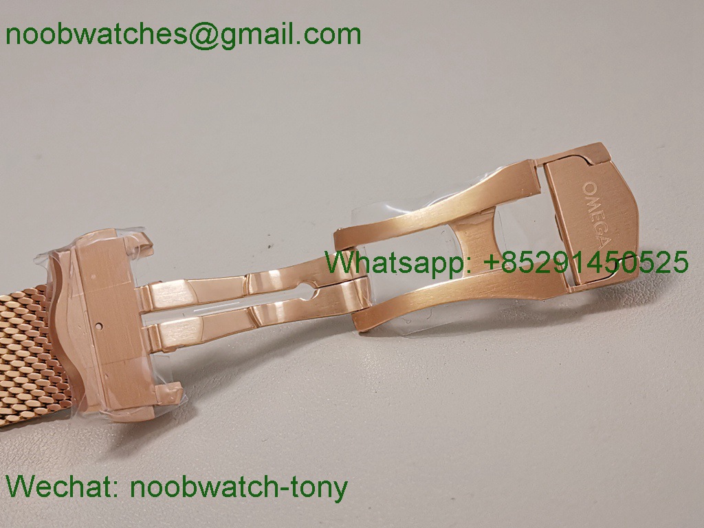 Replica OMEGA Seamaster 300M Diver Rose Gold VSF 1:1 Best SuperCLone Black Dial Red Bezel A8806