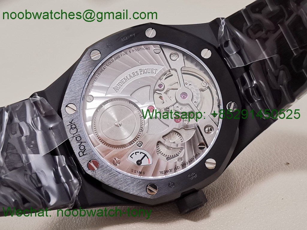 Replica Audemars Piguet AP Royal Oak 41mm Tourbillon DLC BBS Best SuperCLone Black Dial 
