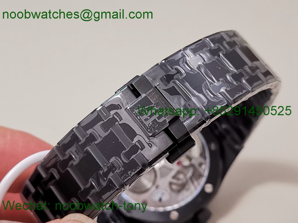 Replica Audemars Piguet AP Royal Oak 41mm Tourbillon DLC BBS Best SuperCLone Black Dial 