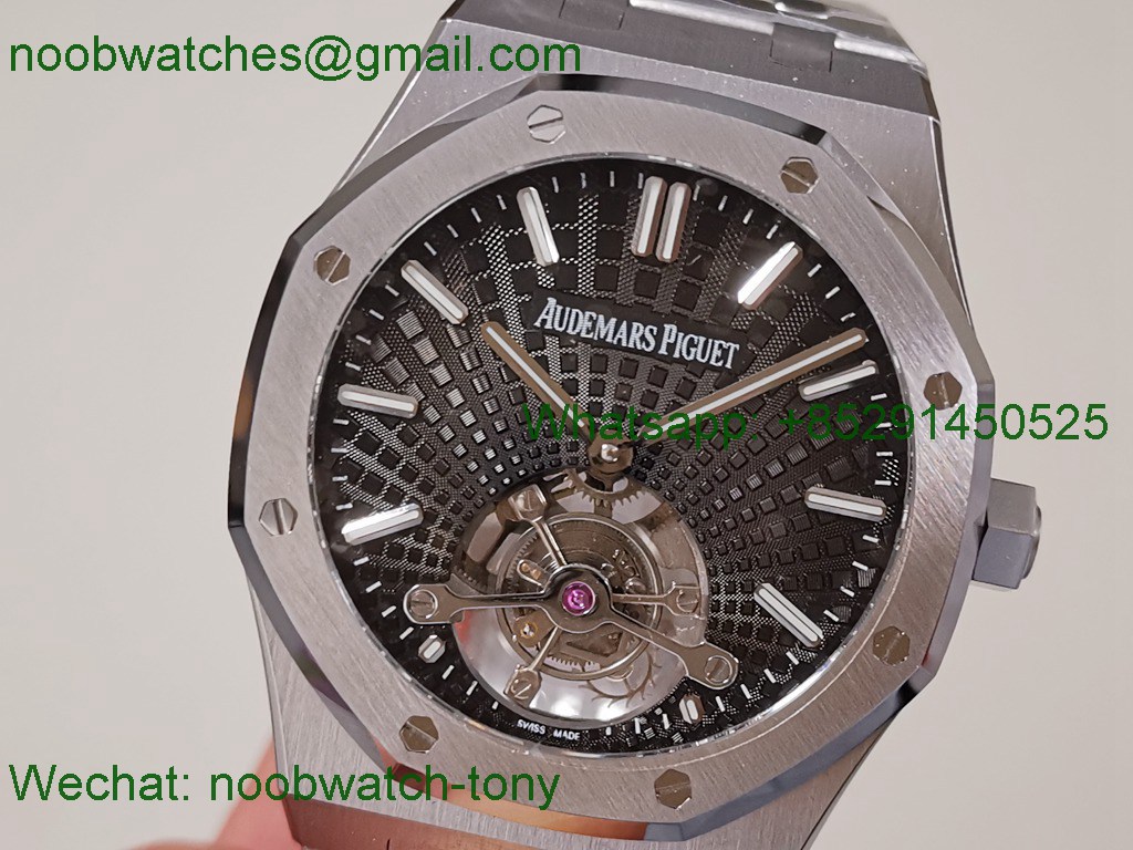 Replica Audemars Piguet AP Royal Oak 41mm Tourbillon SS BBS Best SuperCLone Gray Dial