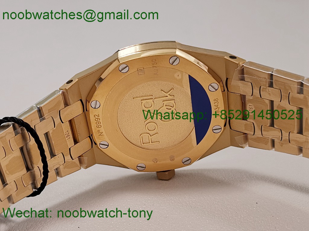 Replica Audemars Piguet AP Lady Royal Oak 33mm Yellow Gold ZF 1:1 Best White Dial Diamonds ETA Quartz