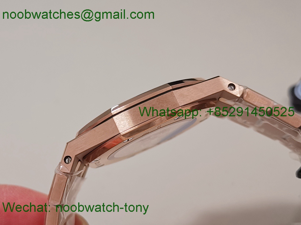 Replica Audemars Piguet AP Lady Royal Oak 33mm Rose Gold ZF 1:1 Best Superclone Brown Dial ETA Quartz