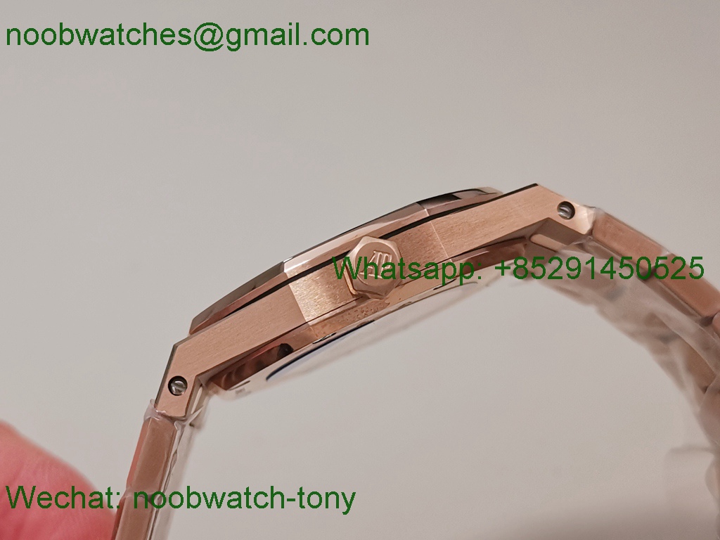 Replica Audemars Piguet AP Lady Royal Oak 33mm Rose Gold ZF 1:1 Best Superclone Brown Dial ETA Quartz