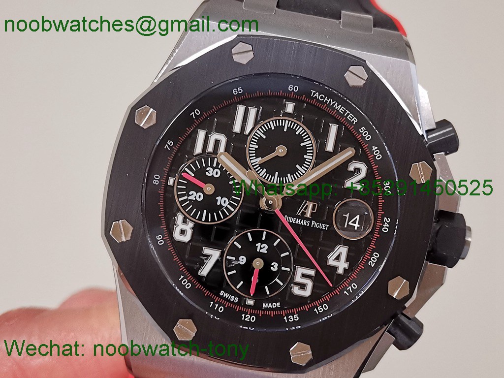Replica Audemars Piguet AP Offshore Knight TKF 1:1 Best SuperCLone Black Dial Red A3126