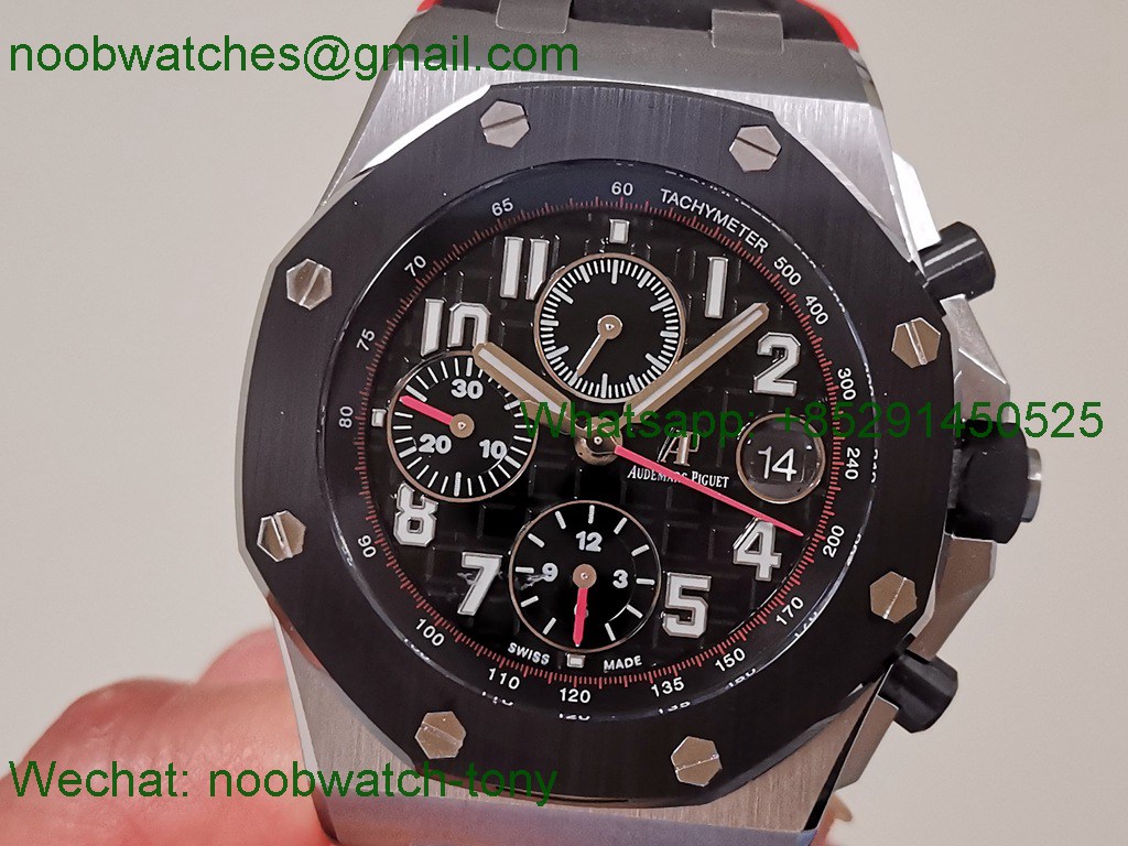Replica Audemars Piguet AP Offshore Knight TKF 1:1 Best SuperCLone Black Dial Red A3126