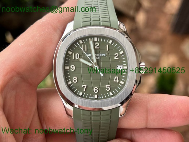 Replica Patek Philippe Aquanaut 5168G Gain Weight APW 1:1 Best SuperClone Green Dial Rubber 324CS