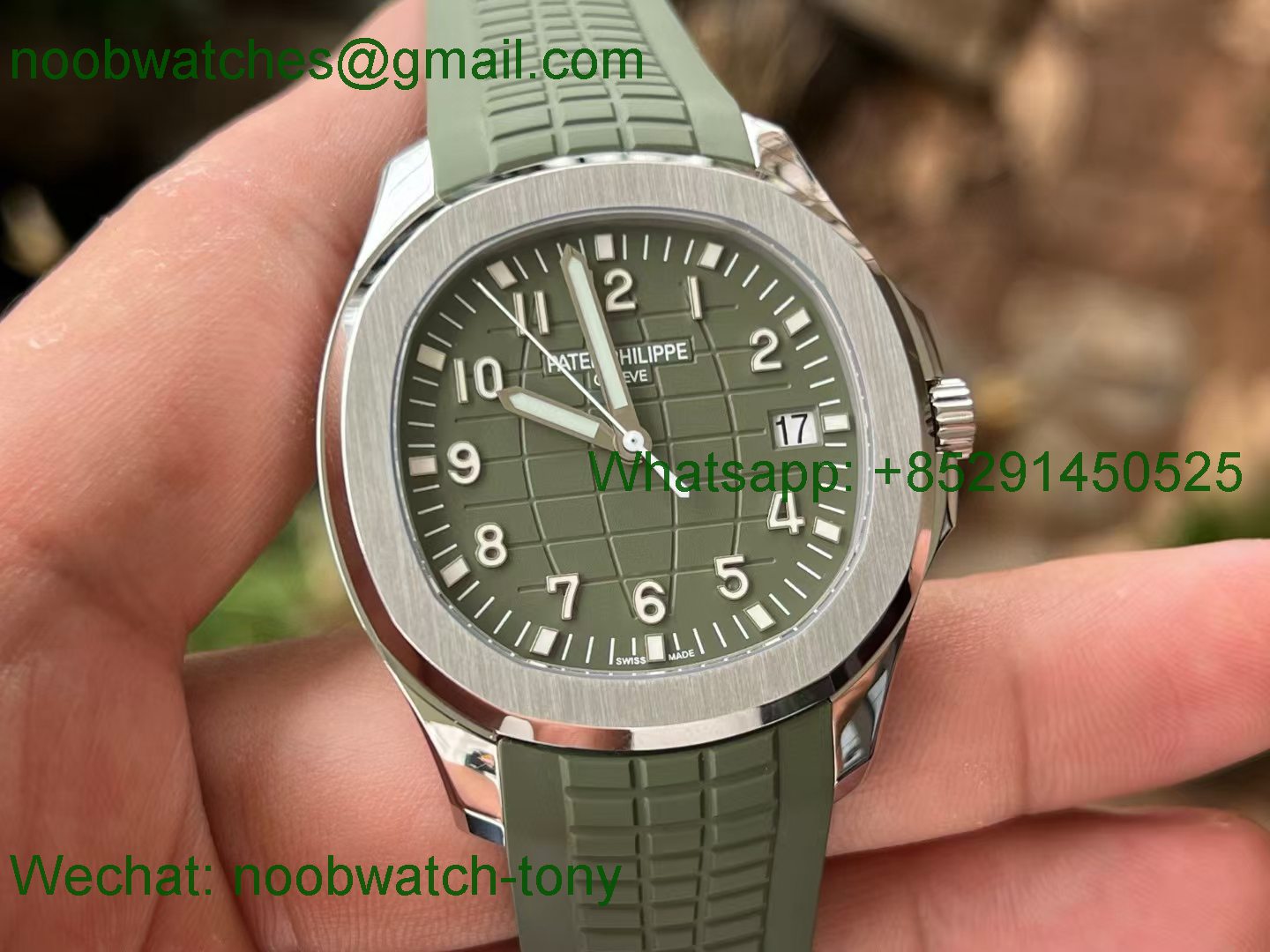 Replica Patek Philippe Aquanaut 5168G Gain Weight APW 1:1 Best SuperClone Green Dial Rubber 324CS