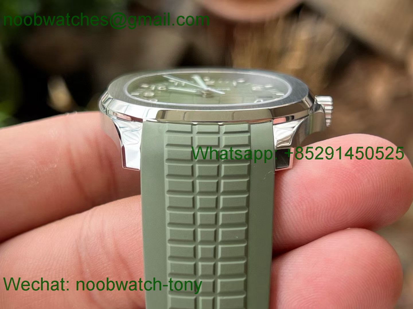 Replica Patek Philippe Aquanaut 5168G Gain Weight APW 1:1 Best SuperClone Green Dial Rubber 324CS