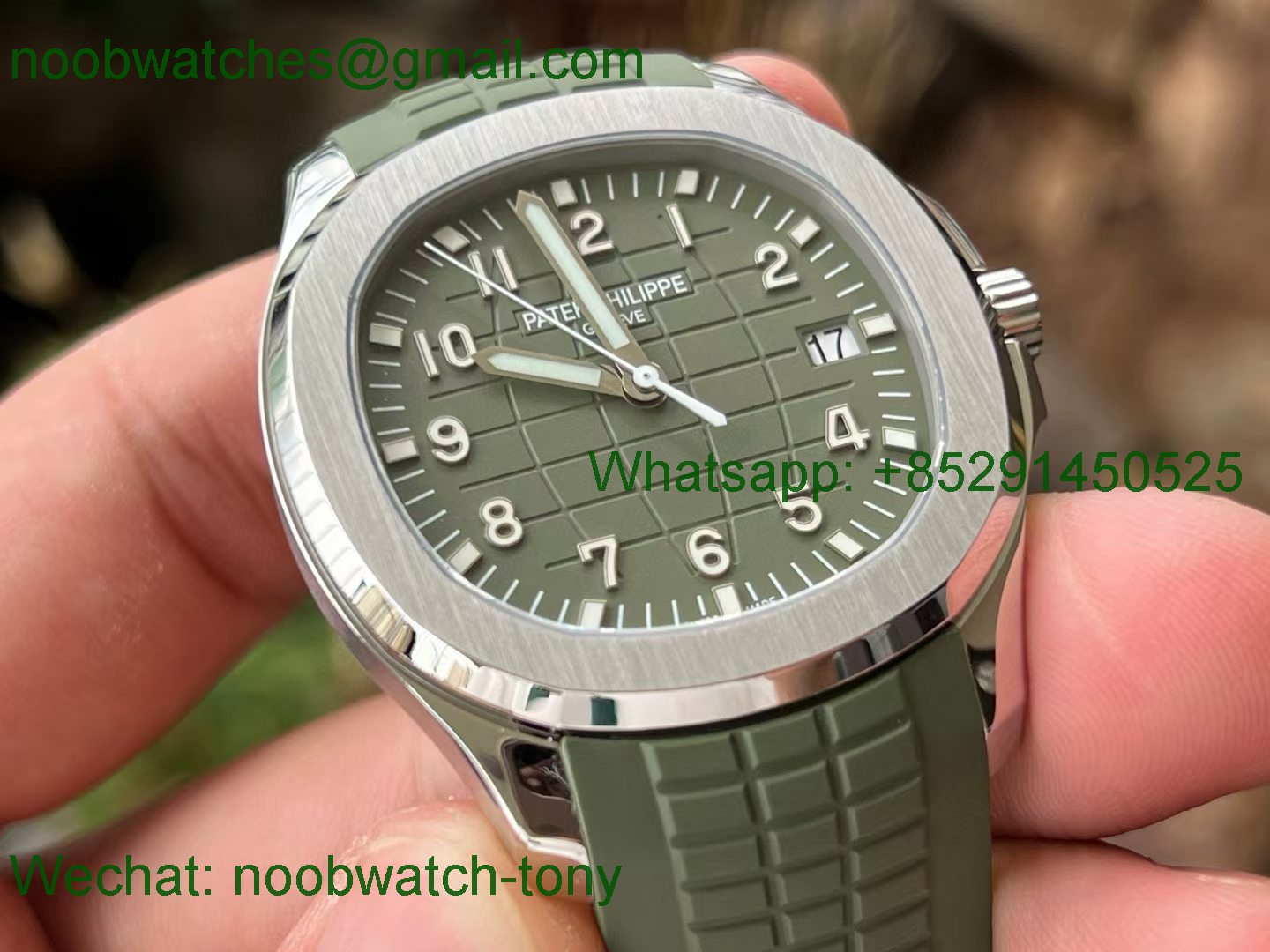 Replica Patek Philippe Aquanaut 5168G Gain Weight APW 1:1 Best SuperClone Green Dial Rubber 324CS